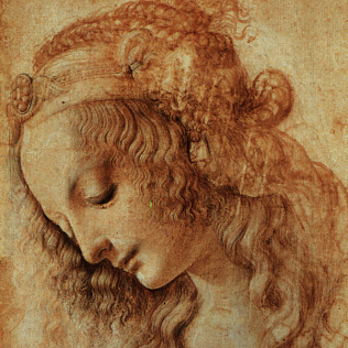 Leonardo's Head of a Woman, 1475 80 Uffizi, Public Domain