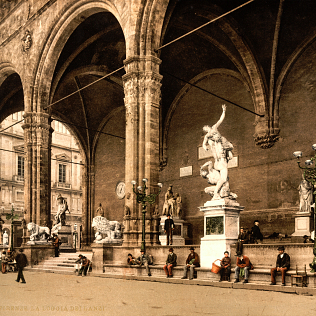 Loggia dei Lanzi, Florence, Tuscany, Italy, ca. 1897
